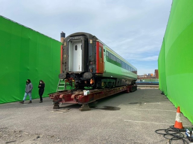 train with green screen